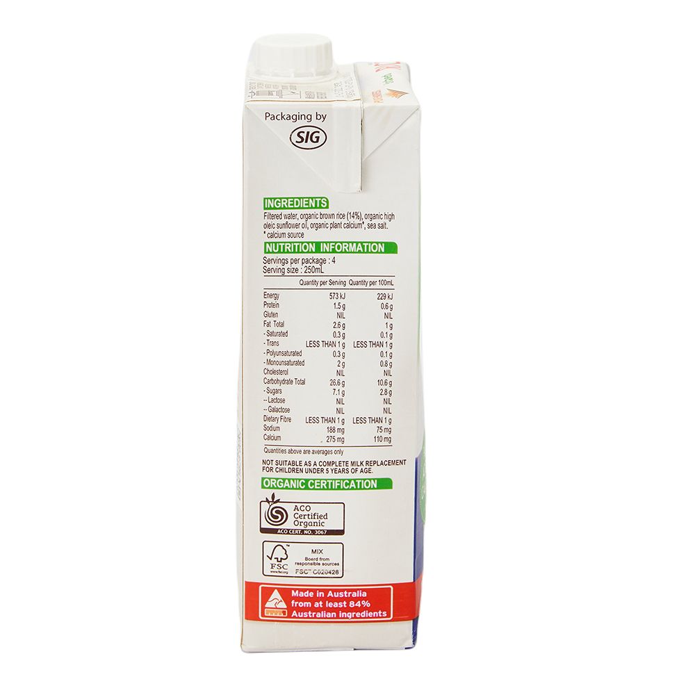 PHV AUSSIE RICE MILK CALCIUM 1 L.
