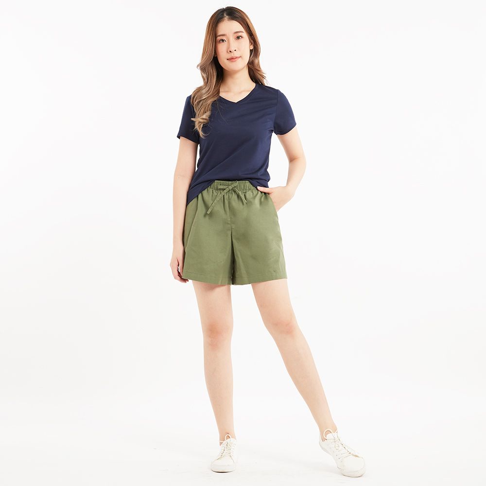 เสื้อยืดคอวีสีพื้น กรมท่า S