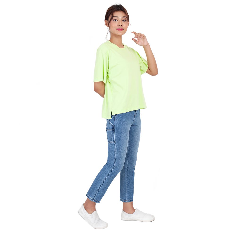 ME STYLE เสื้อยืดสีพื้น สีเขียว S