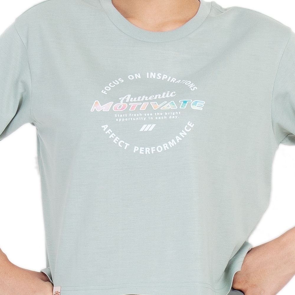 ME STYLE เสื้อยืดพิมพ์ลาย สีเขียว M