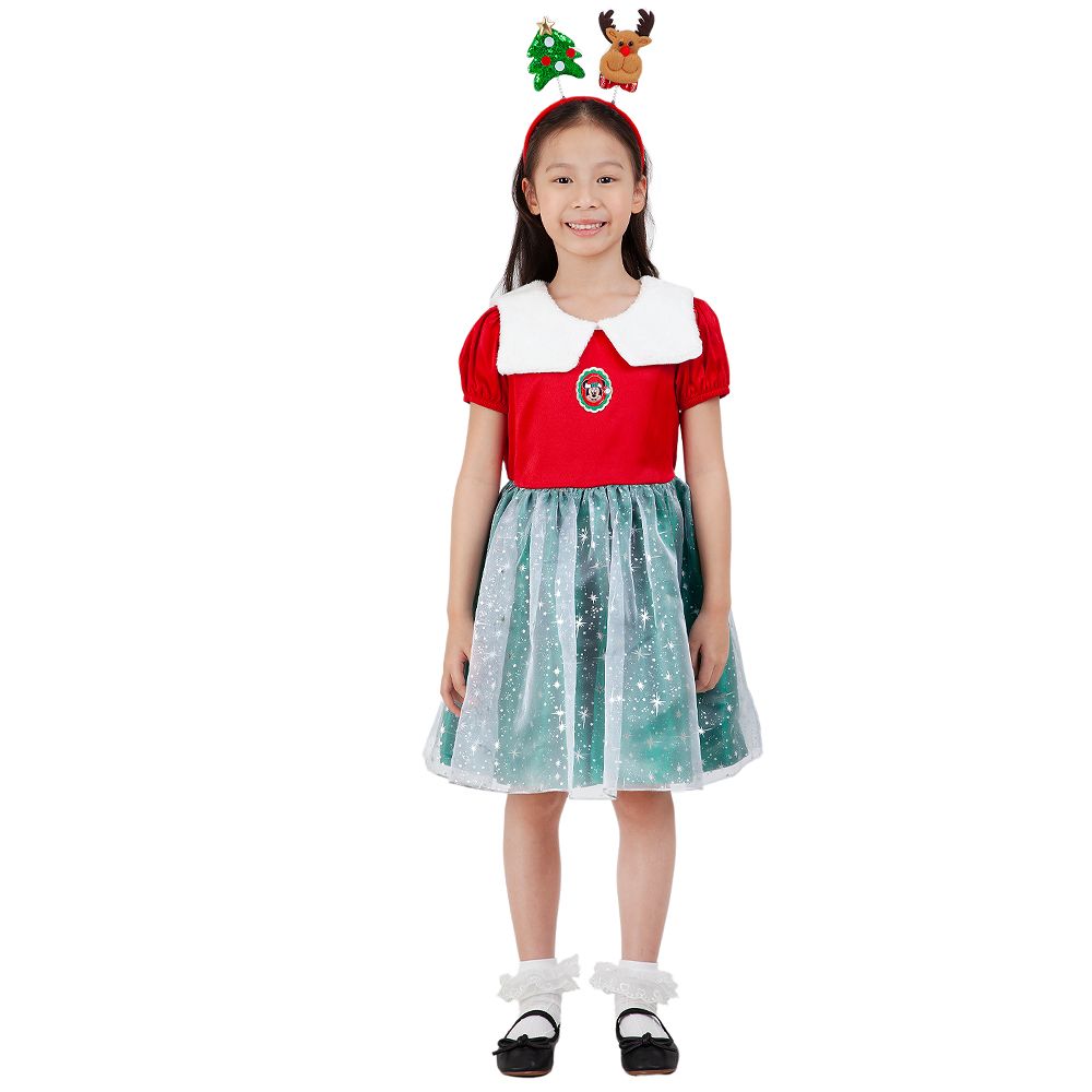 DISNEY CHRISTMAS DRESS WITH FUR COLLAR MINNIE SIZE 9 | Lotus's Shop Online