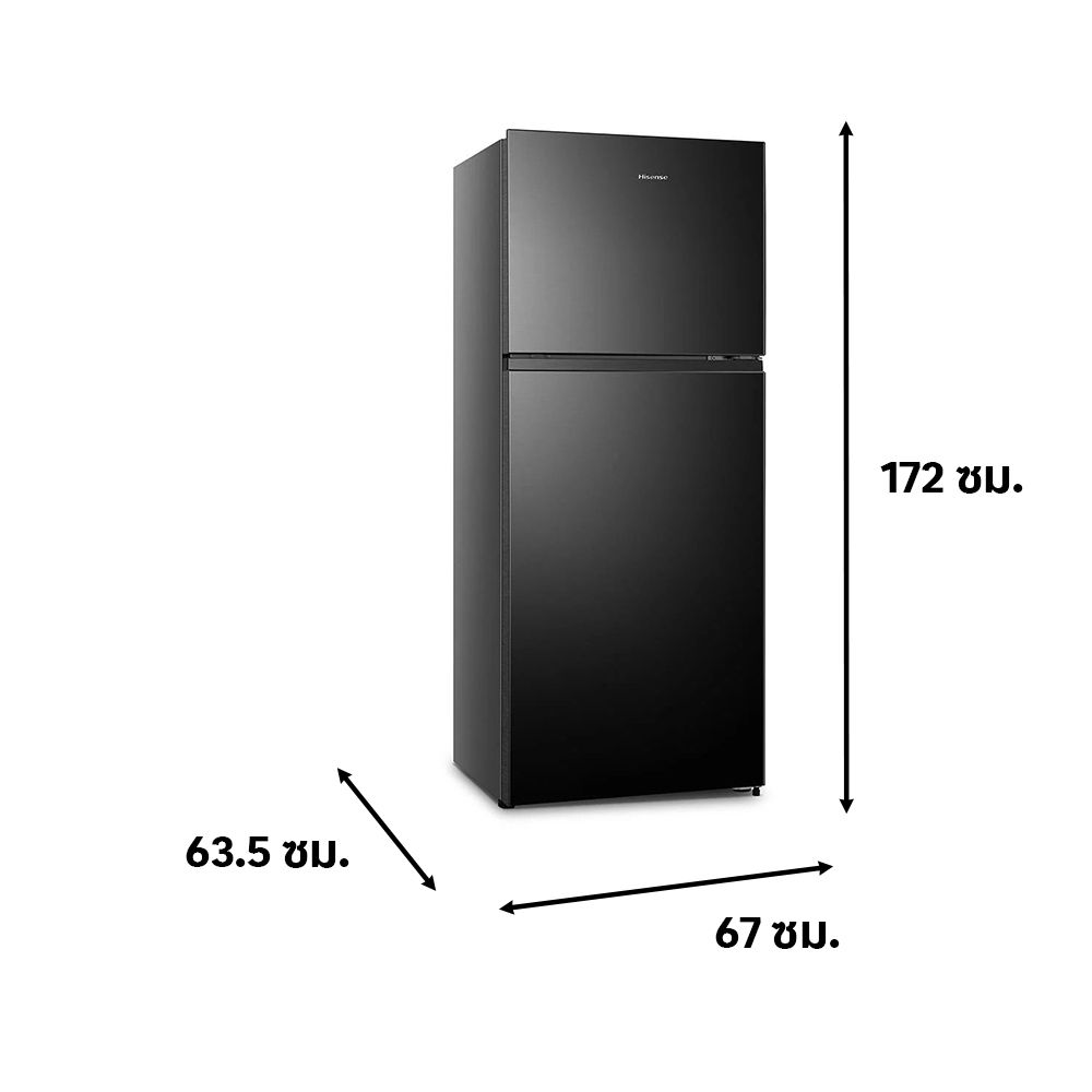 HISENSE ตู้เย็น 13.8Q 2ประตู RT488NAF1 สีดำ