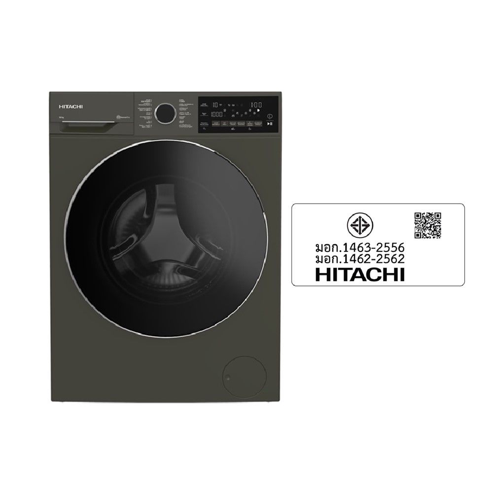 HITACHI ซักผ้าฝาหน้า 10กก BD100XFVEADM