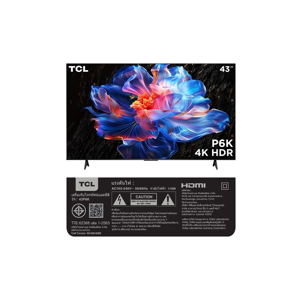 TCL UHD GOOGLE TV 43 INCH #43P6K