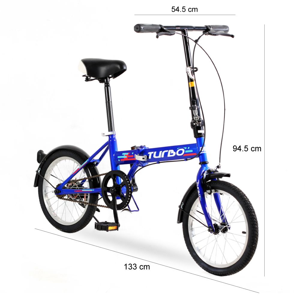 TURBO จักรยานพับได้ สีน้ำเงิน 16 นิ้ว