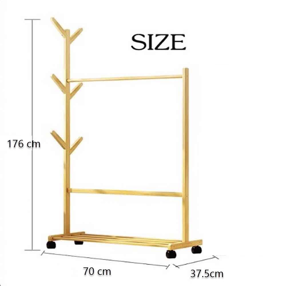 ราวตากผ้าไม้ไผ่ ขนาด 37.5X70X176 ซม.