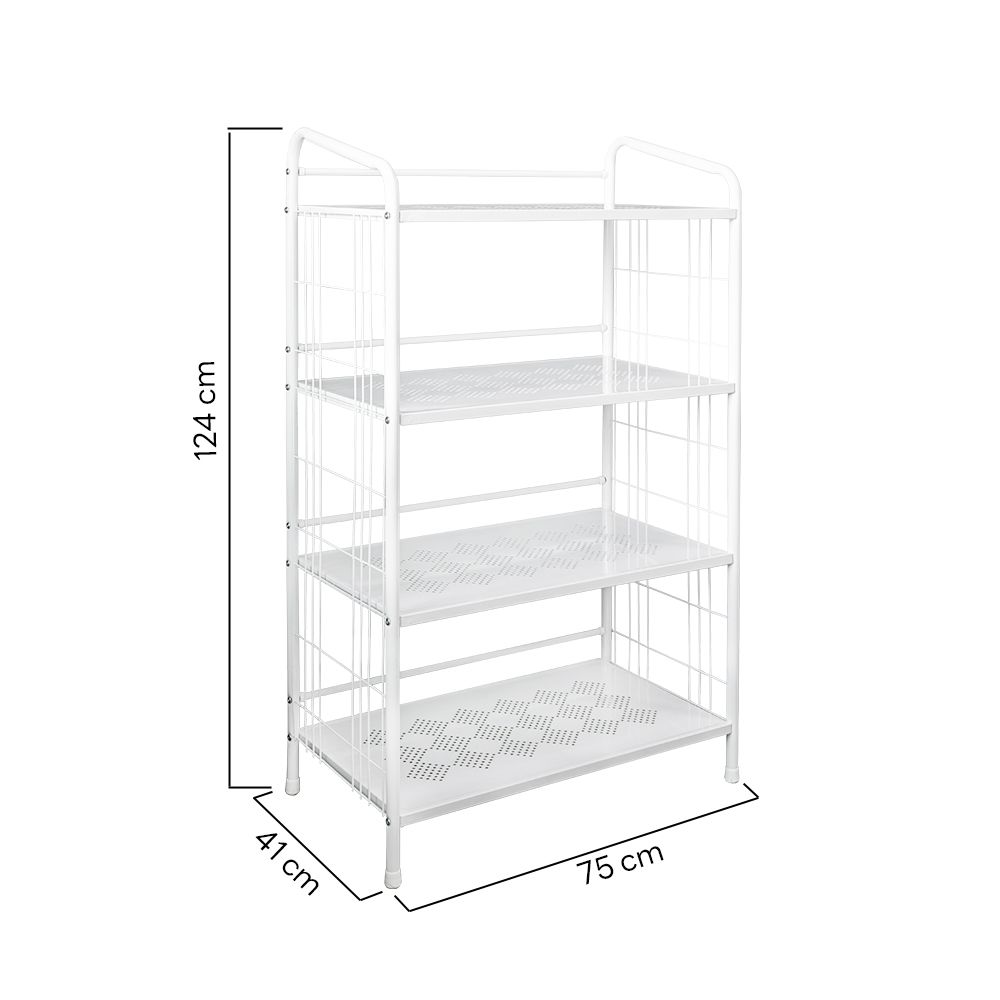ชั้นวางของเหล็ก 4 ชั้น สีขาว 41X75X124 ซม.